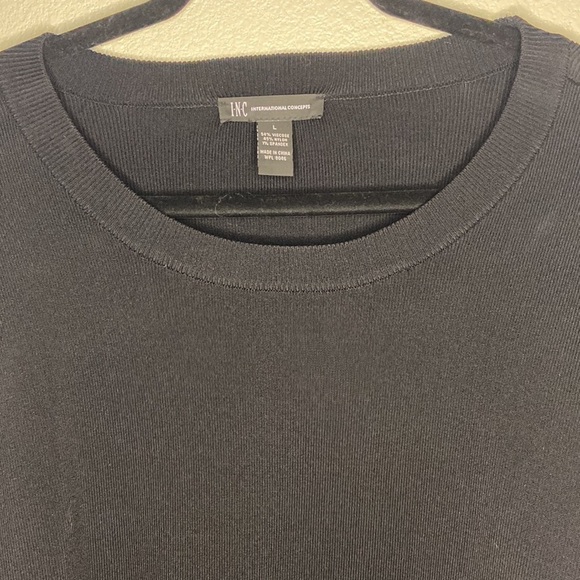 INC Black Tiered Sleeve Dressy Top - Picture 3 of 6